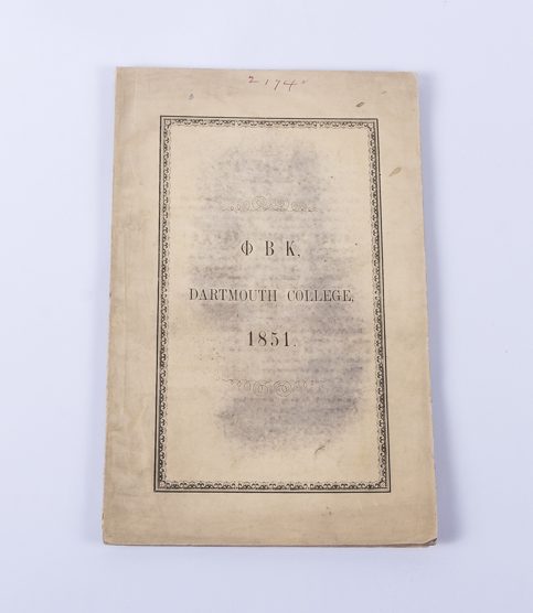 Dartmouth College Phi Beta Kappa Catalog 1851