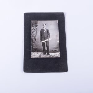Antique Cabinet Card Photo Boy w Diploma Scroll Mich.